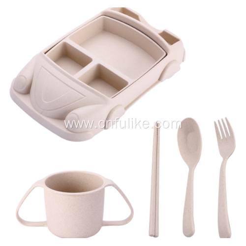 Car Shape Wheat Straw Dinnerware Set